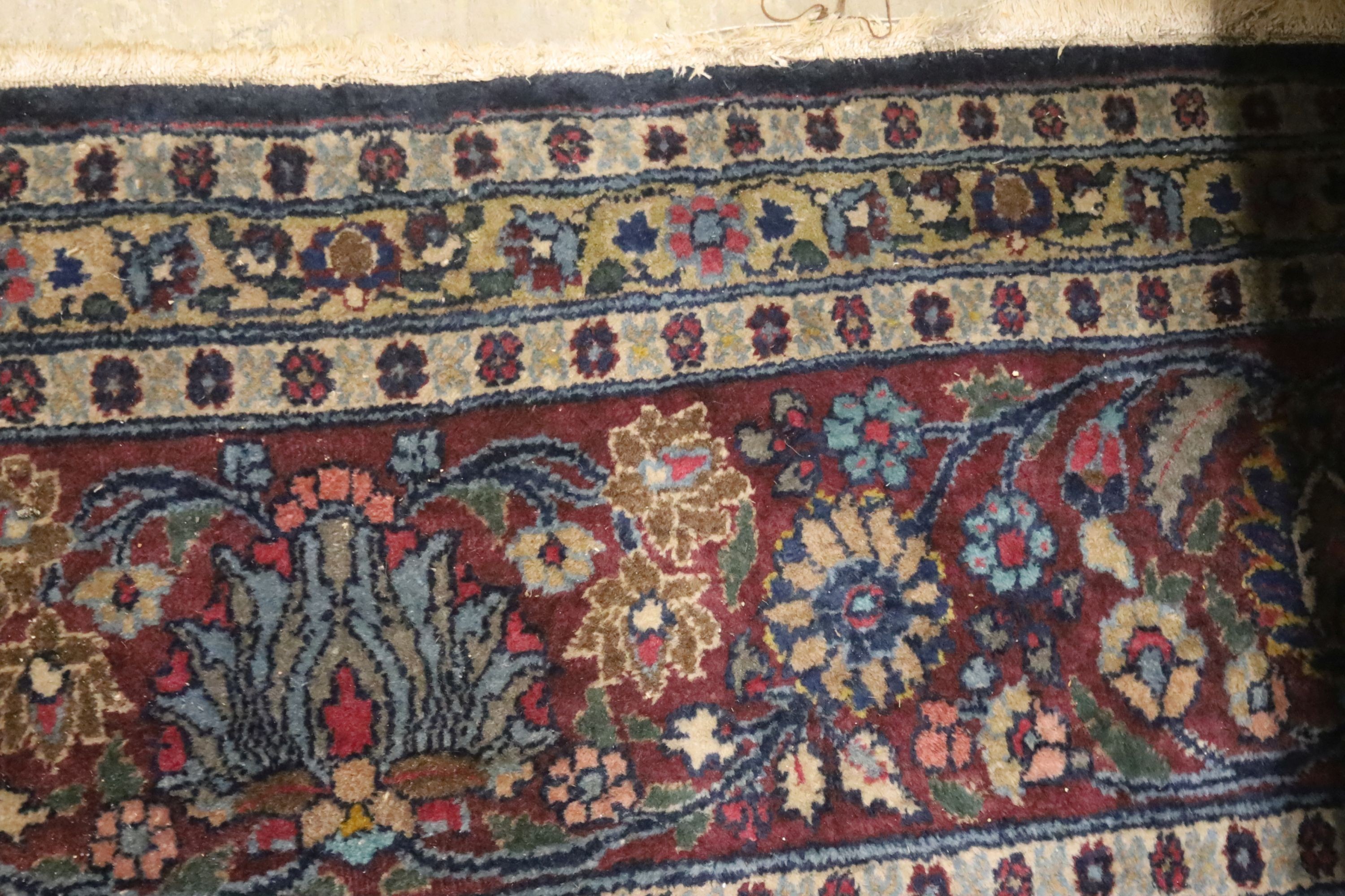 A Tabriz/Meshed blue ground carpet